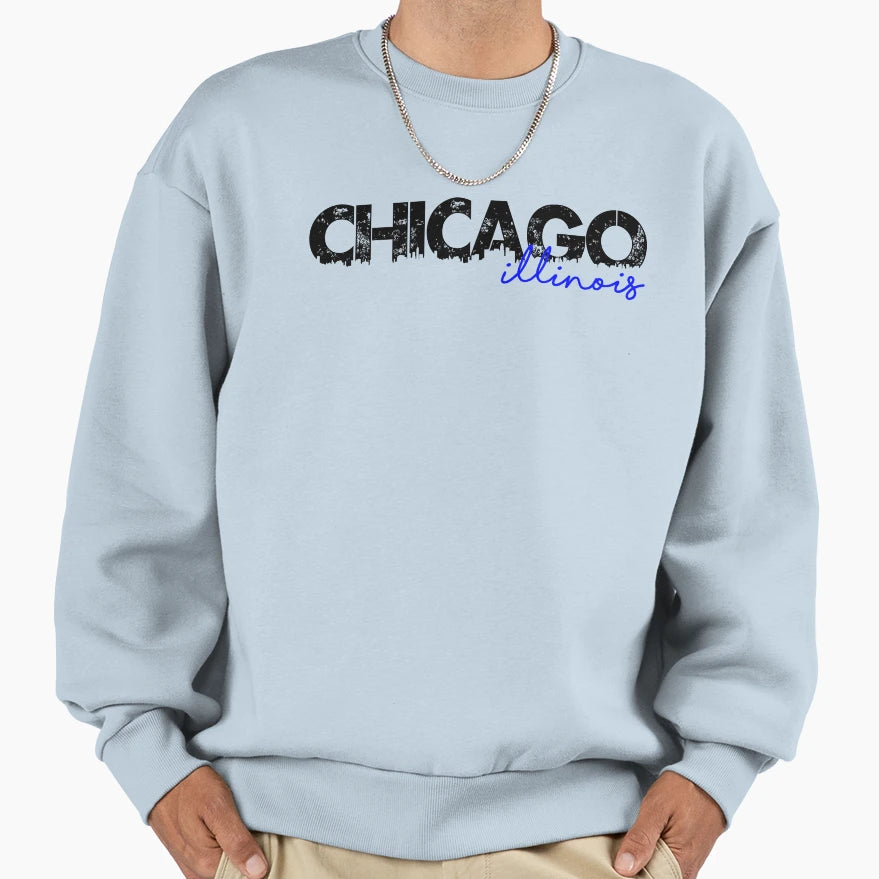 Chicago Illinois 2 Sweatshirt - Trendy Graphic Unisex - T-Shirt, Sweatshirt, Hoodie