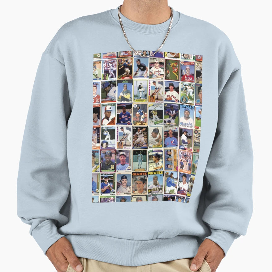 Baseball Cards Wallpaper Sweatshirt - Graphic Print Men Women - T-Shirt, Sweatshirt, Hoodie