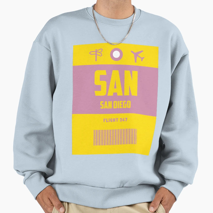 San Diego Travel Sweatshirt - Custom Art Print Men Women - T-Shirt, Sweatshirt, Hoodie
