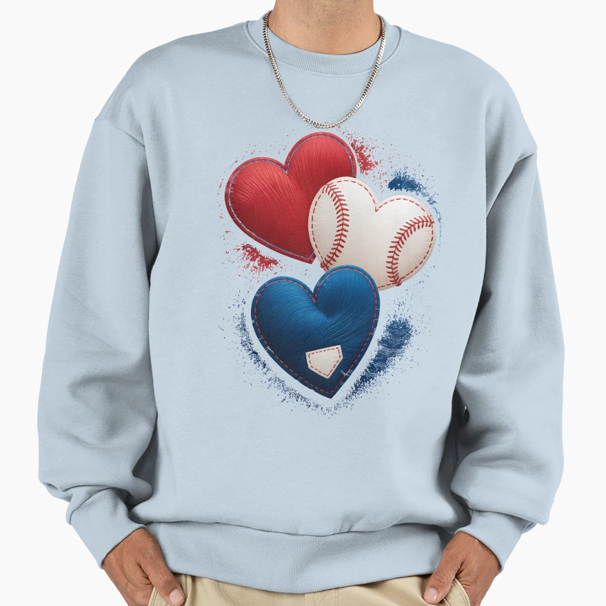 Funny Red White Blue Heart Teacher Sweatshirt - Trendy Graphic Unisex - T-Shirt, Sweatshirt, Hoodie