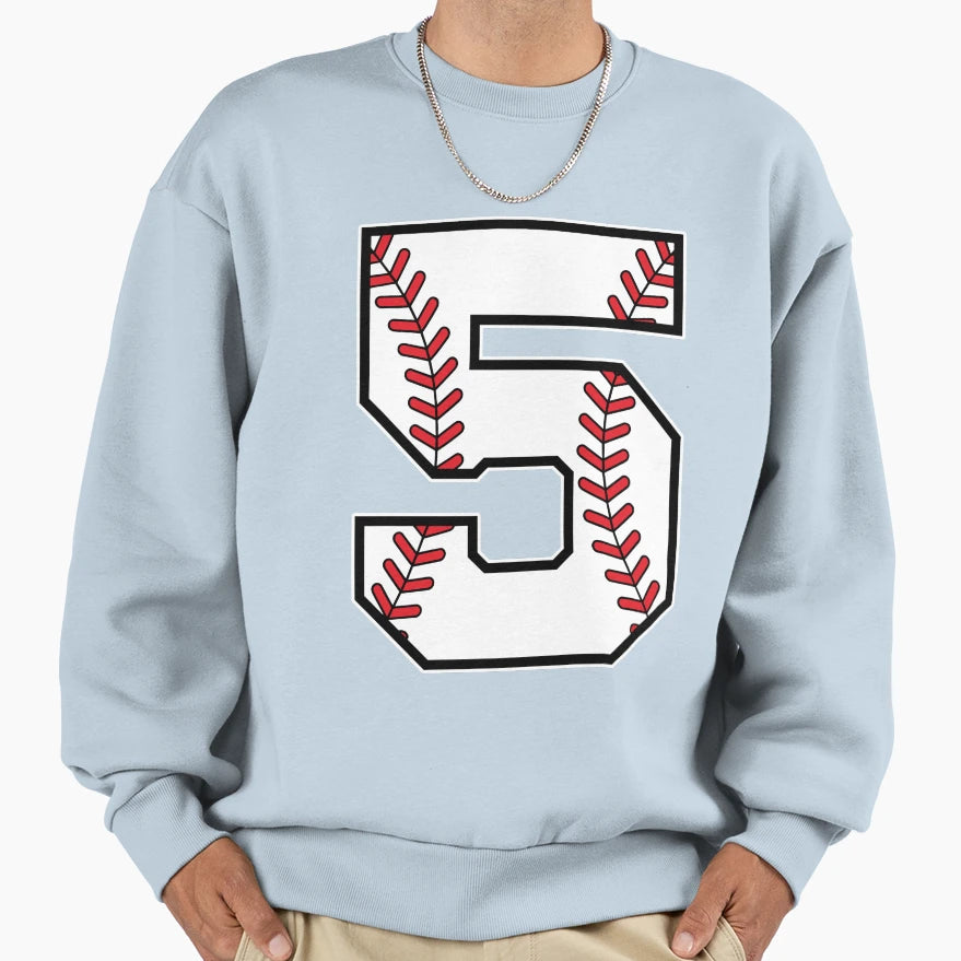 Baseball Number 5 Sweatshirt - Unique Graphic Unisex - T-Shirt, Sweatshirt, Hoodie