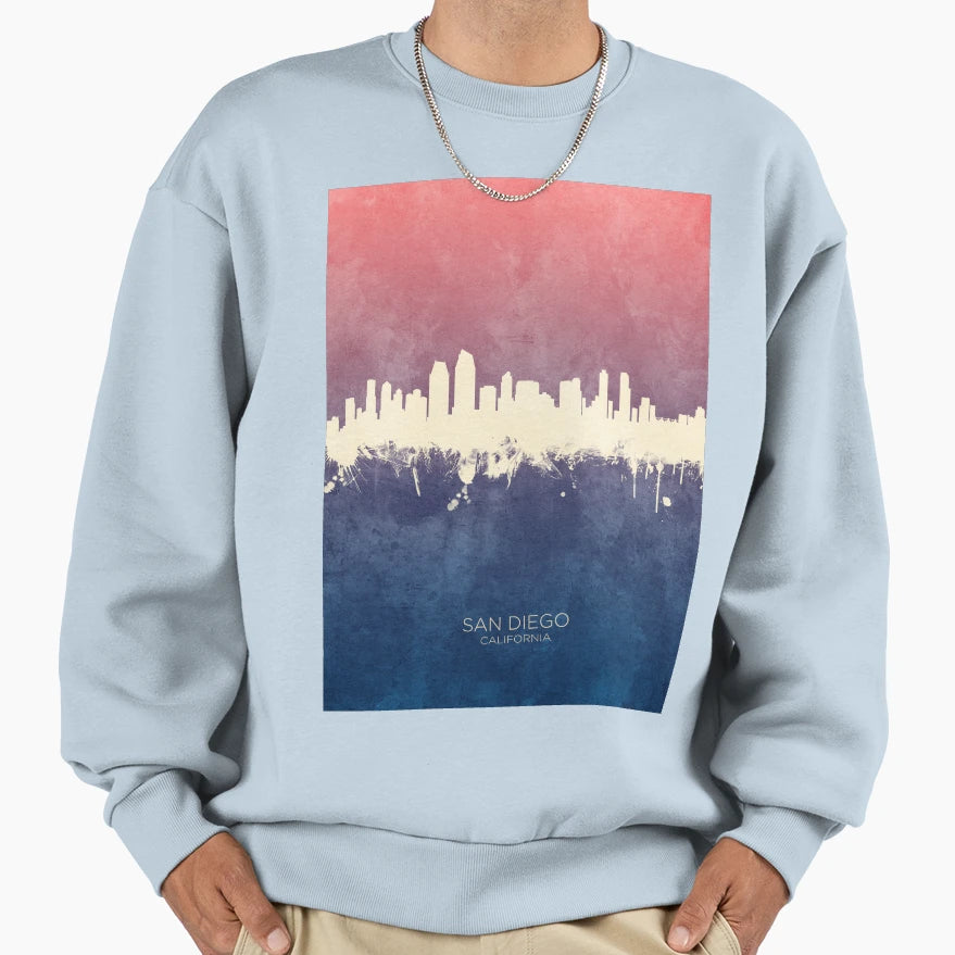 San Diego California Skyline Sweatshirt - Novelty Apparel for Adults - T-Shirt, Sweatshirt, Hoodie