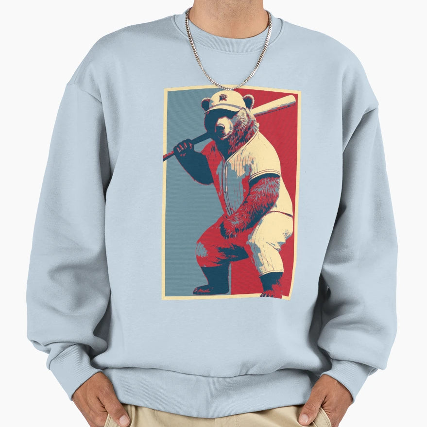 Baseball Bear Hope Sweatshirt - Graphic Print for Adults - T-Shirt, Sweatshirt, Hoodie
