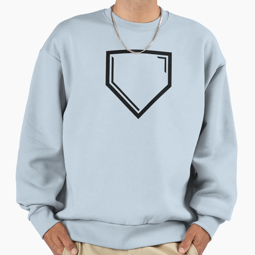 Baseball Home Plate Sweatshirt - Fun Novelty Design Men Women - T-Shirt, Sweatshirt, Hoodie