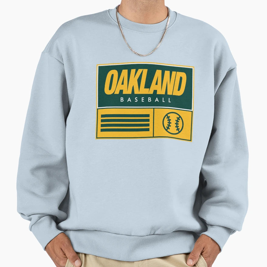 Oakland Baseball Sweatshirt - Minimalist Print Men Women - T-Shirt, Sweatshirt, Hoodie