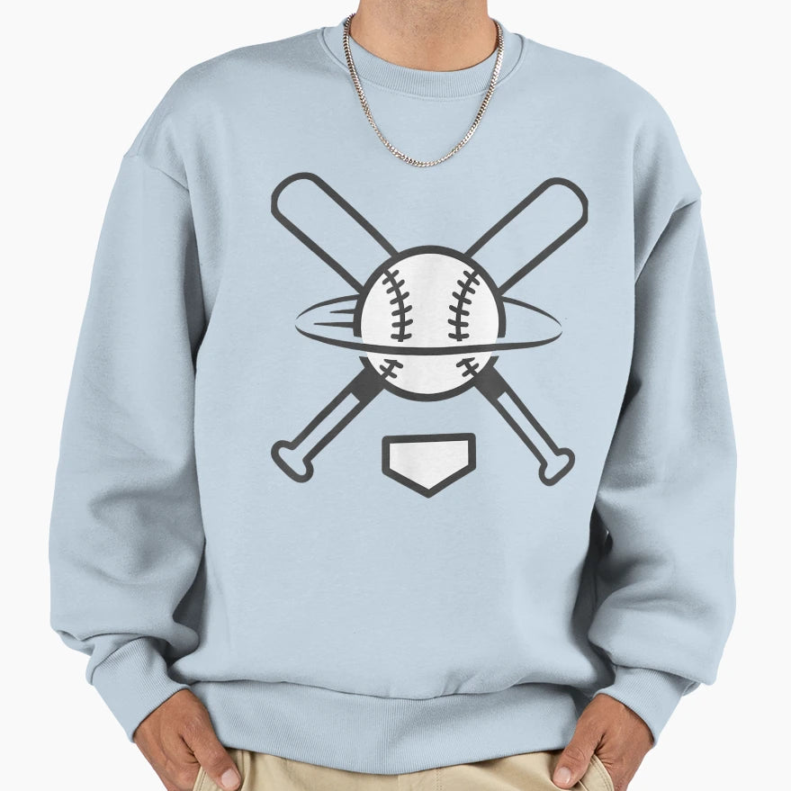Minimalist Baseball Clean Sports Sweatshirt - Custom Art Print Men Women - T-Shirt, Sweatshirt, Hoodie