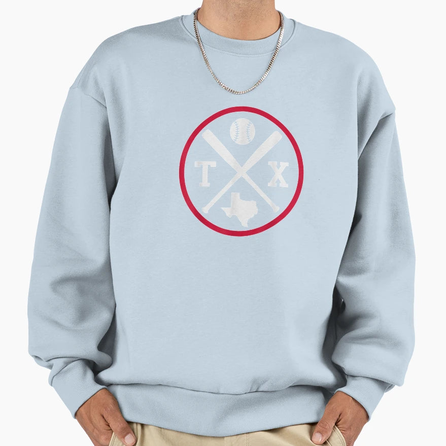 Texas Baseball Team Emblem Tx Sweatshirt - Graphic Print Men Women - T-Shirt, Sweatshirt, Hoodie