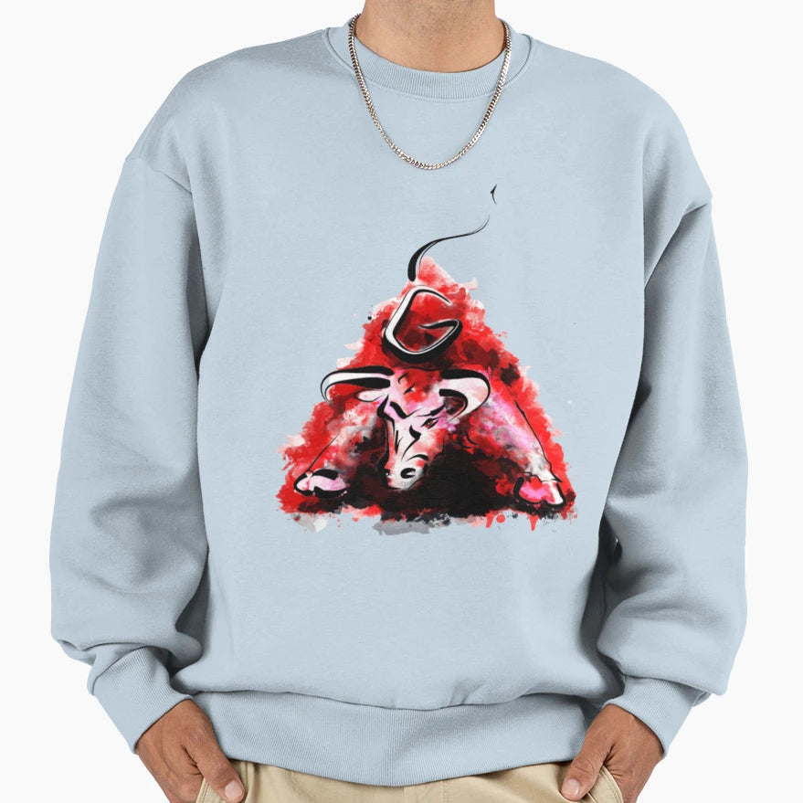 Wild Bull Red Sweatshirt - Graphic Print Men Women - T-Shirt, Sweatshirt, Hoodie