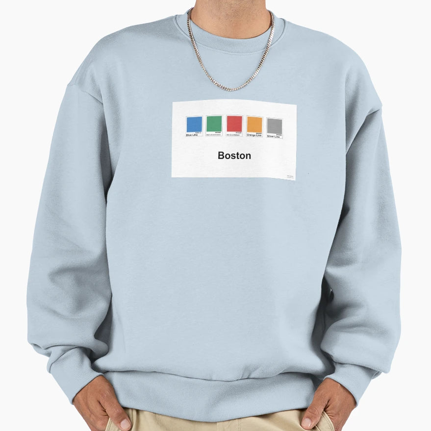 Boston Metro Colors Sweatshirt - Fun Novelty Design for Adults - T-Shirt, Sweatshirt, Hoodie