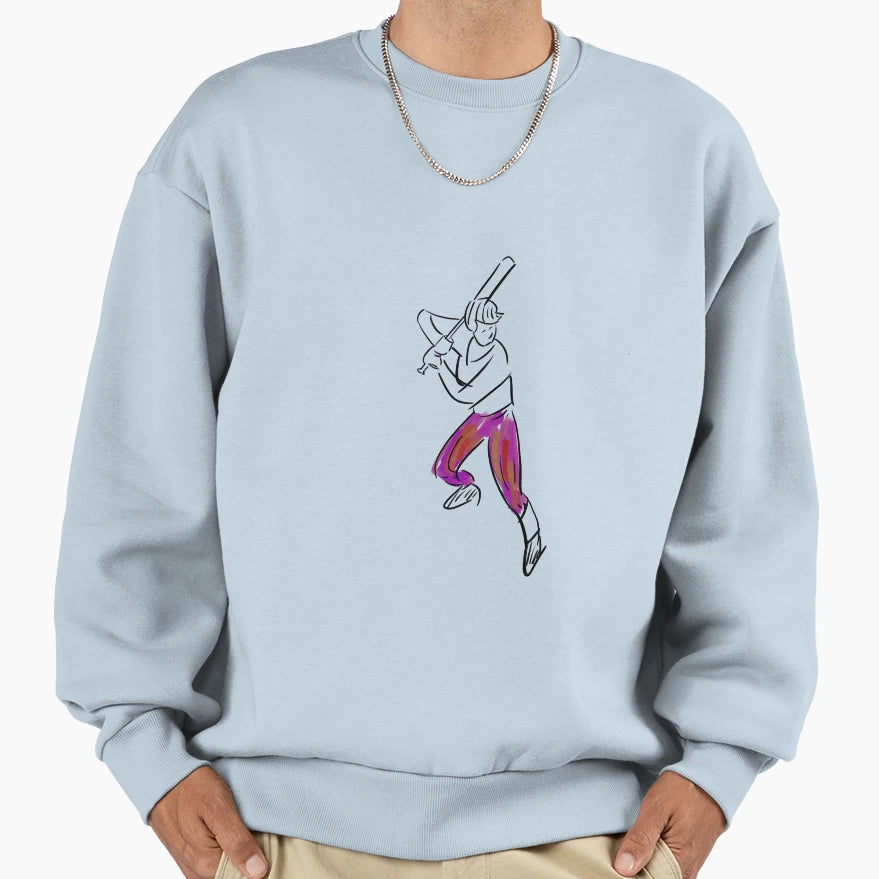 Holding Baseball Bat Sweatshirt - Custom Art Print Unisex - T-Shirt, Sweatshirt, Hoodie
