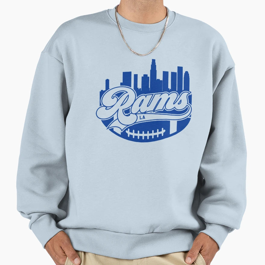 Rams Rams Football Rams Skyline Sweatshirt - Trendy Graphic Men Women - T-Shirt, Sweatshirt, Hoodie