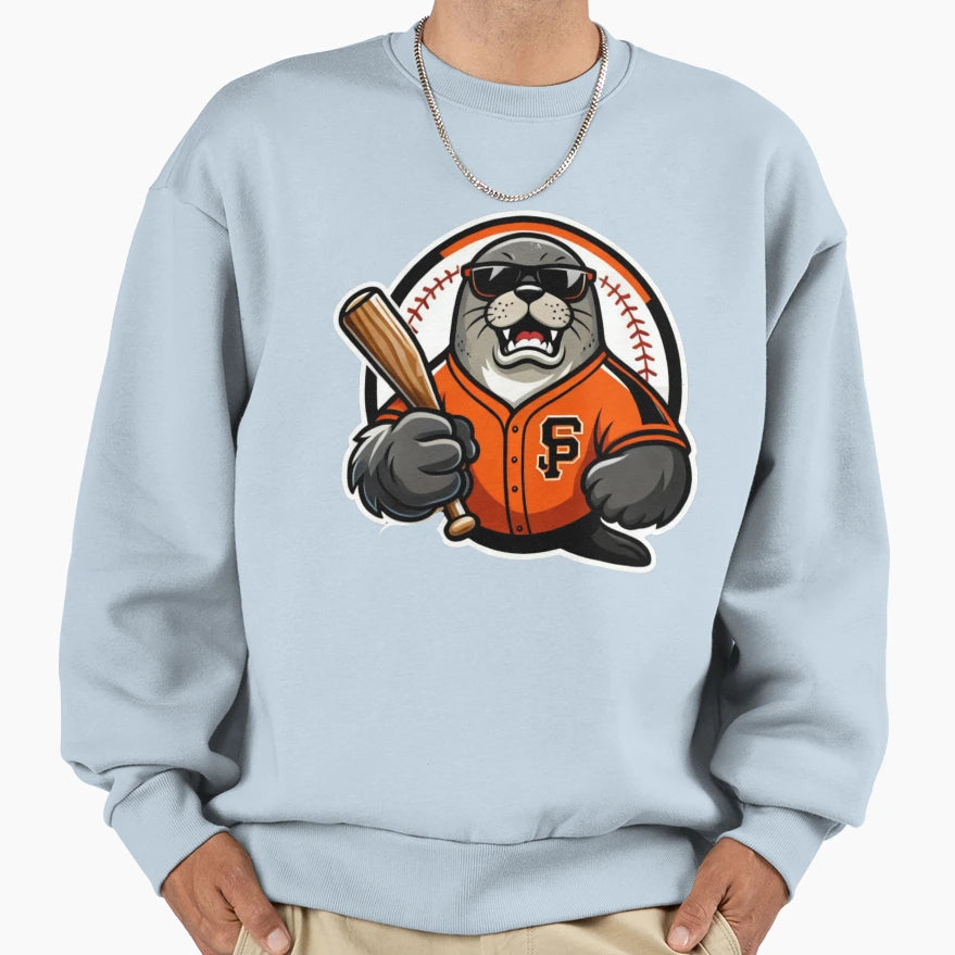 Seal Baseball Mascot Sunglasses Sweatshirt - Trendy Graphic Unisex - T-Shirt, Sweatshirt, Hoodie