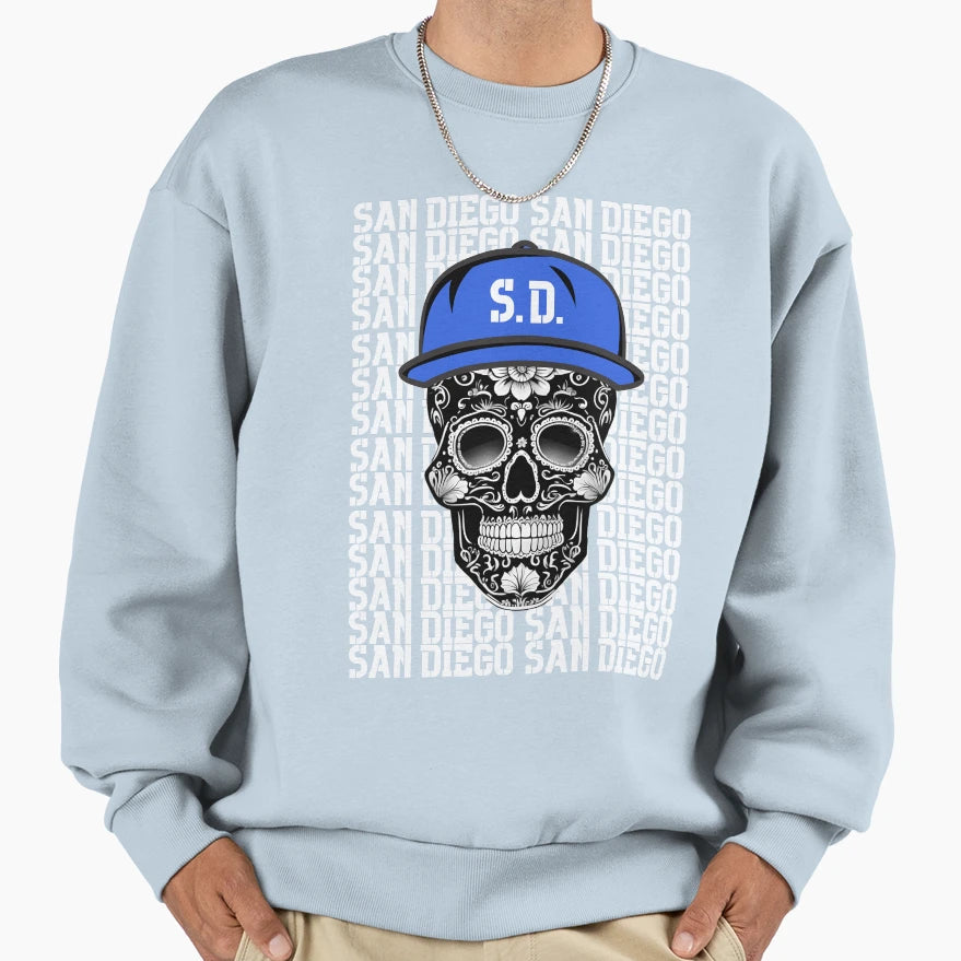 San Diego Sugar Skull Sweatshirt - Fun Novelty Design for Adults - T-Shirt, Sweatshirt, Hoodie