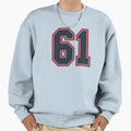 61 Navy Grey Red Sports Number Sweatshirt - Fun Novelty Design Unisex - T-Shirt, Sweatshirt, Hoodie