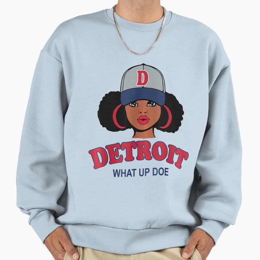 Funny Black Detroit 313 What Up Doe T-Shirt - Unique Graphic for Adults - T-Shirt, Sweatshirt, Hoodie