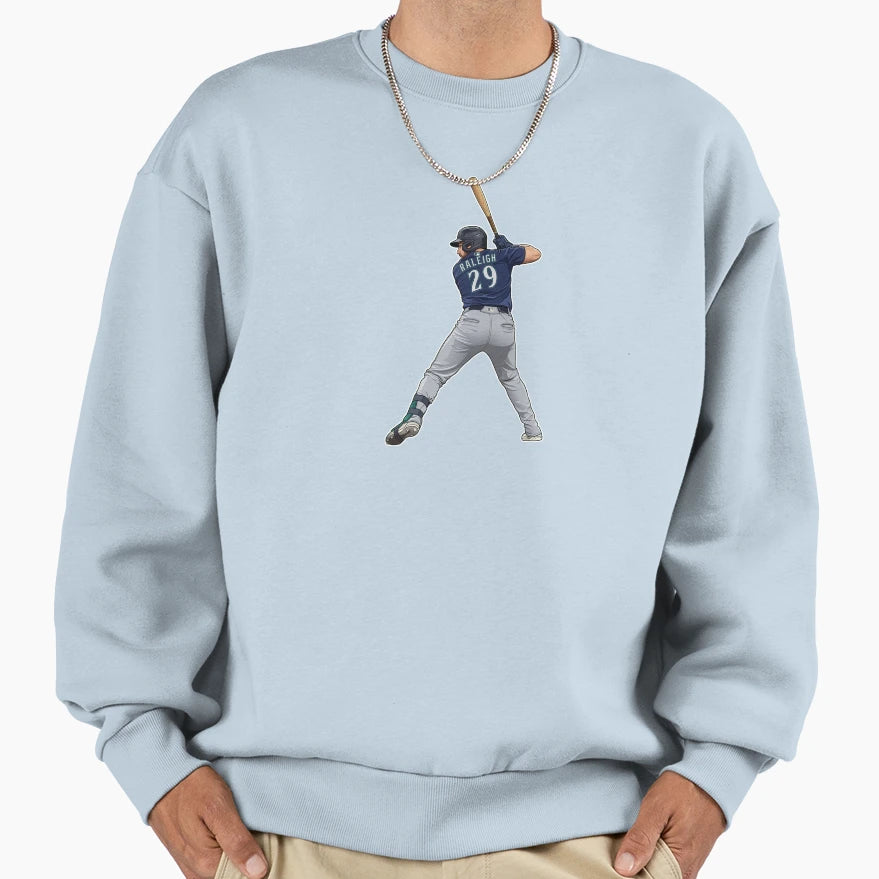 Cal Raleigh 29 Batting Back Sweatshirt - Novelty Apparel Unisex - T-Shirt, Sweatshirt, Hoodie