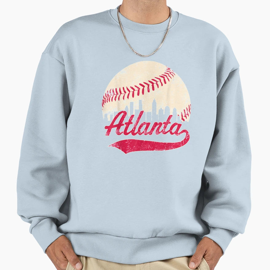 Distressed Atlanta Georgia Skyline Sweatshirt - Casual Everyday Wear Unisex - T-Shirt, Sweatshirt, Hoodie