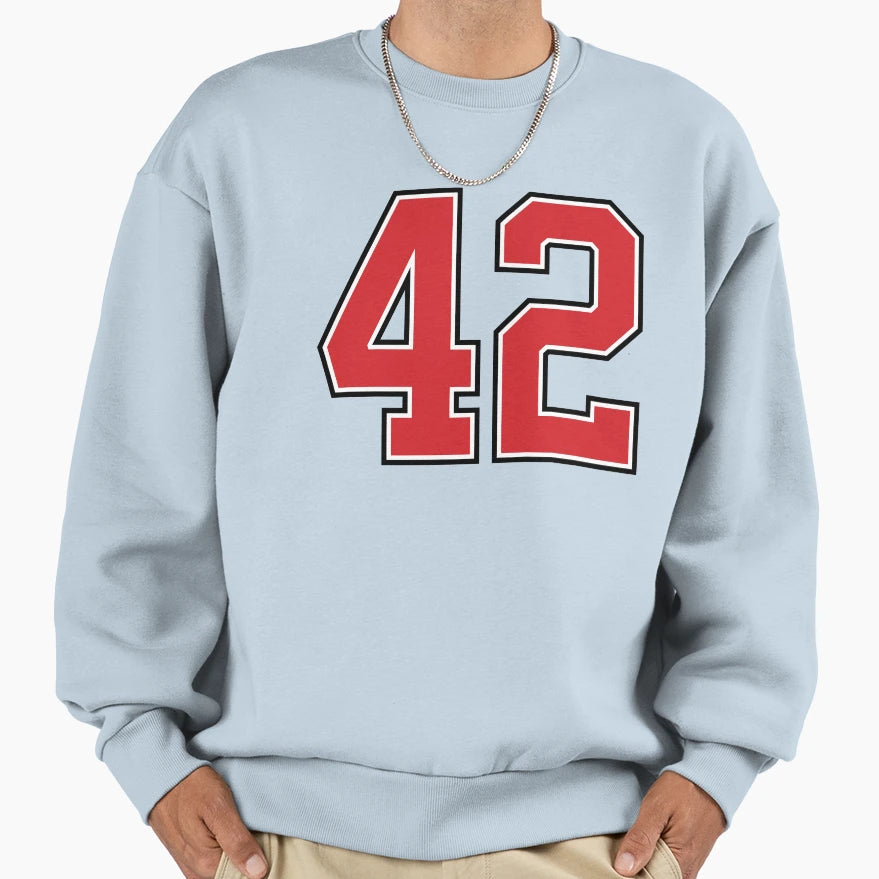 Sports Number 42 Red Black Color Sweatshirt - Aesthetic Graphic Men Women - T-Shirt, Sweatshirt, Hoodie