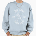 Hit Hard Run Fast Turn Left Baseball T-Shirt - Trendy Graphic for Adults - T-Shirt, Sweatshirt, Hoodie