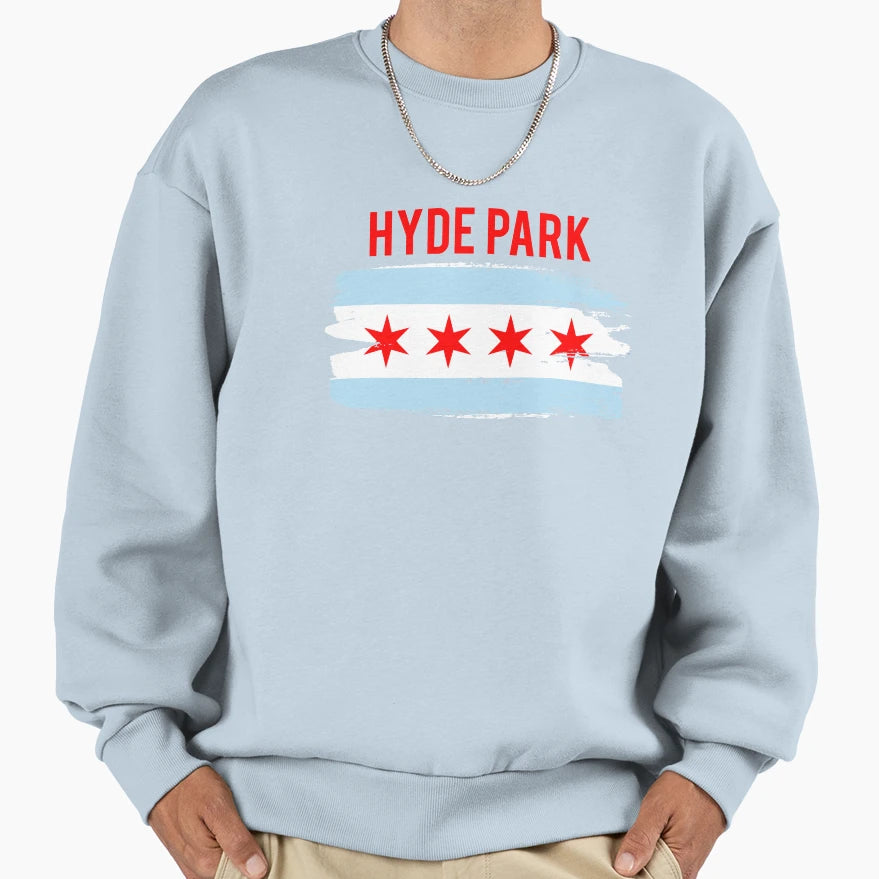 Chicagos Hyde Park Neighborhood Sweatshirt - Trendy Graphic Men Women - T-Shirt, Sweatshirt, Hoodie