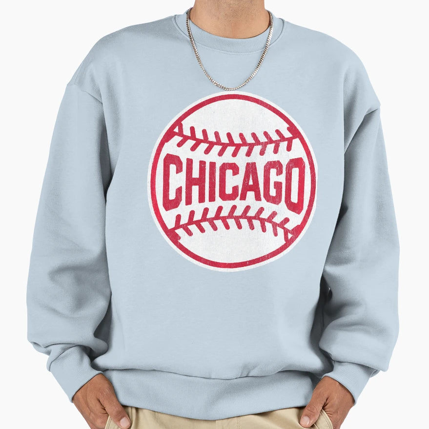 Chicago Baseball Stitches Sweatshirt - Streetwear Style Men Women - T-Shirt, Sweatshirt, Hoodie