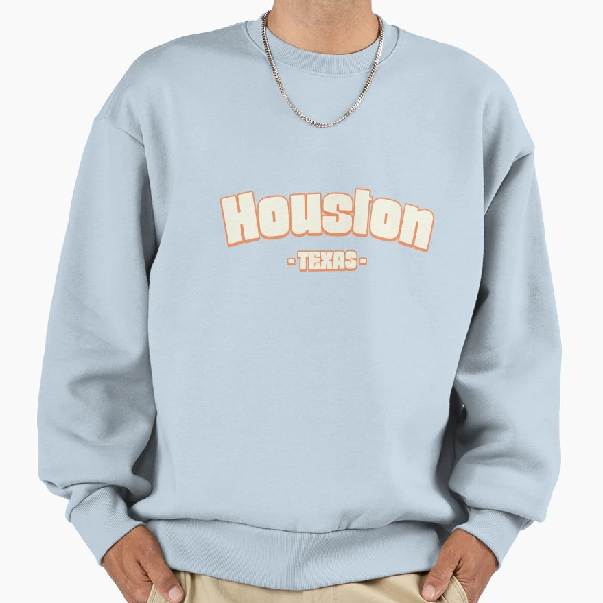 Houston Texas Groovy City Sweatshirt - Casual Everyday Wear for Adults - T-Shirt, Sweatshirt, Hoodie