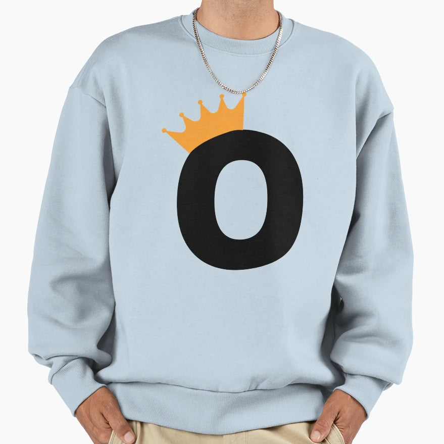 Crowned Monogram Letter O Sweatshirt - Custom Art Print Unisex - T-Shirt, Sweatshirt, Hoodie