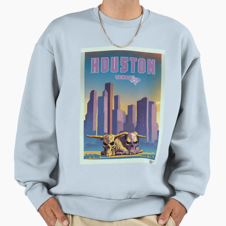 Houston Texas Purple City Sweatshirt - Unique Graphic for Adults - T-Shirt, Sweatshirt, Hoodie