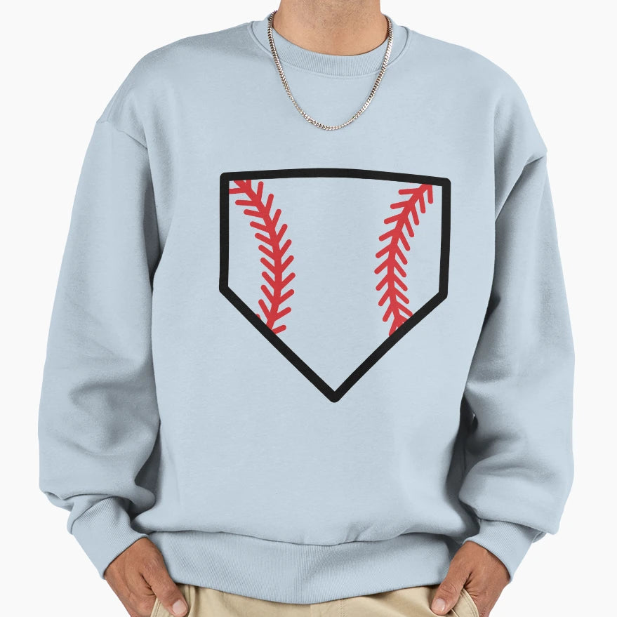 Softball Home Plate Stitches Sweatshirt - Fun Novelty Design Unisex - T-Shirt, Sweatshirt, Hoodie