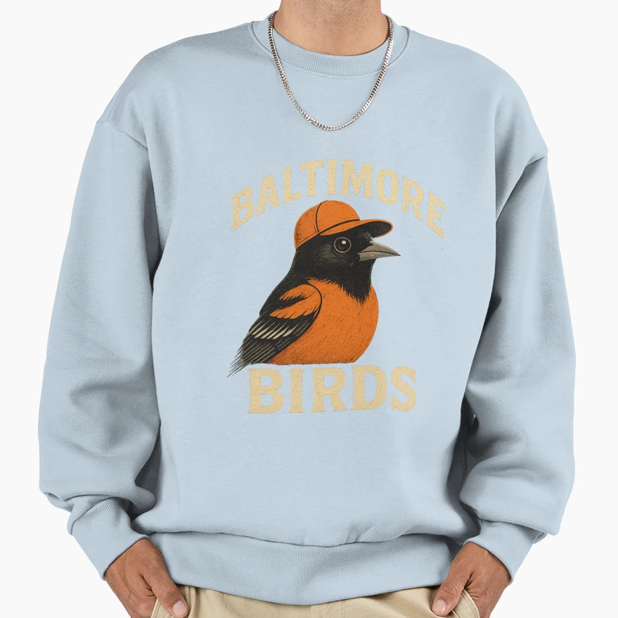 Baltimore Birds Sweatshirt - Custom Art Print for Adults - T-Shirt, Sweatshirt, Hoodie
