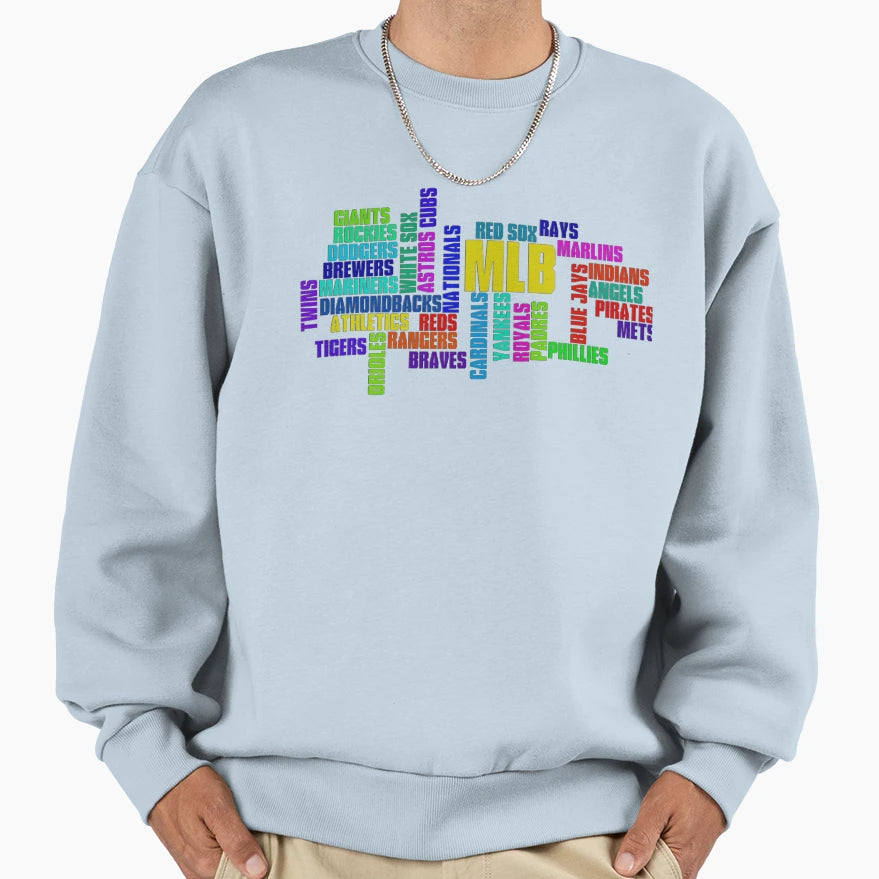 Mlb Team Typography Sweatshirt - Graphic Print Unisex - T-Shirt, Sweatshirt, Hoodie