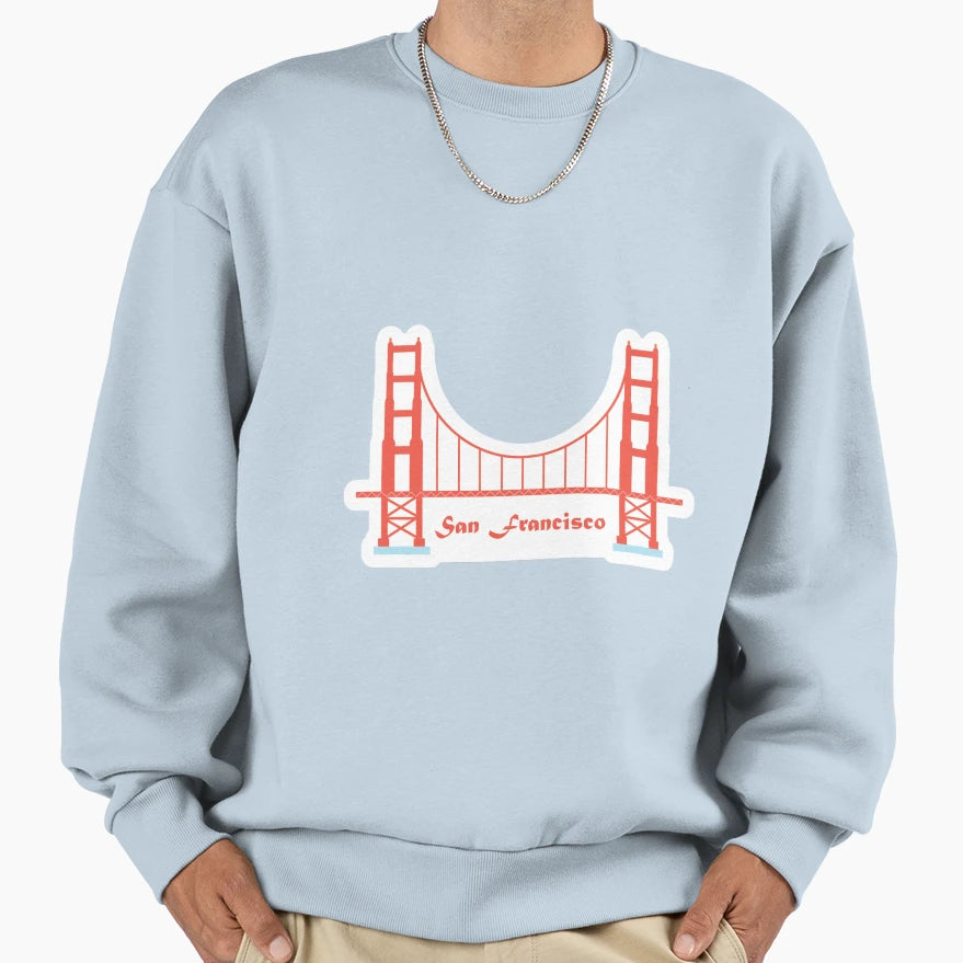 San Francisco Bridge Sweatshirt - Graphic Print Unisex - T-Shirt, Sweatshirt, Hoodie