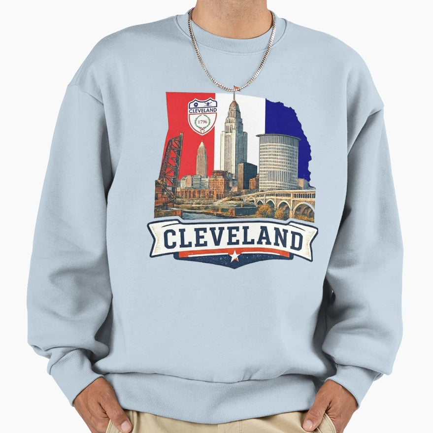 Cleveland Skyline Sweatshirt - Novelty Apparel for Adults - T-Shirt, Sweatshirt, Hoodie