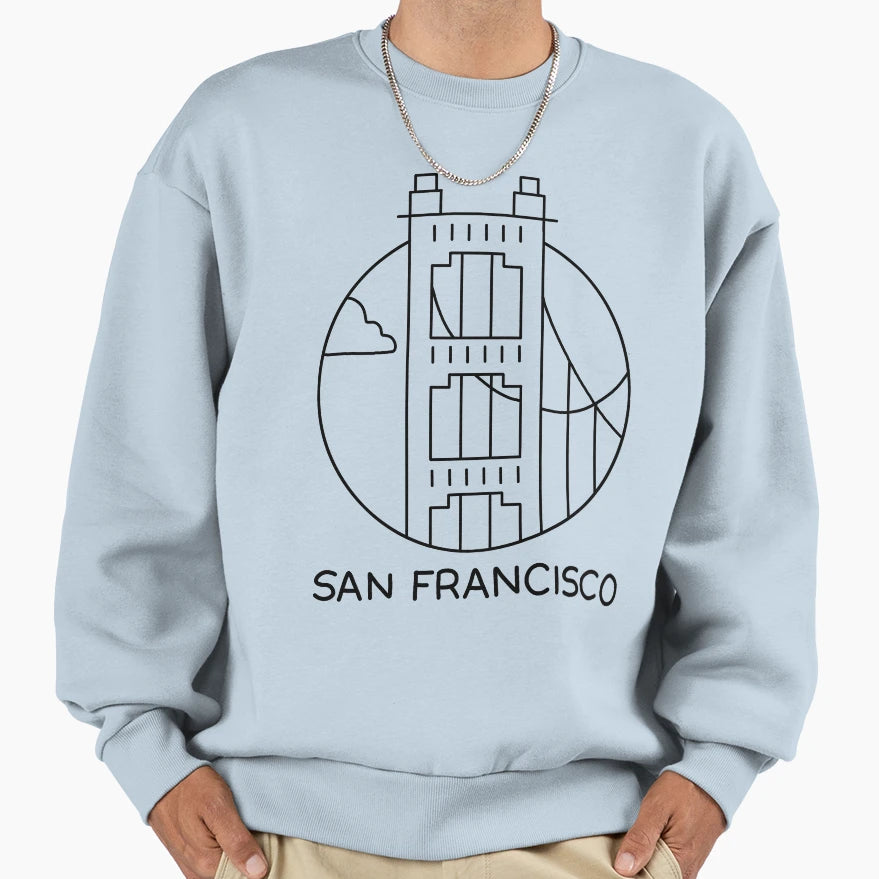 Golden Gate Bridge Sweatshirt - Unique Graphic for Adults - T-Shirt, Sweatshirt, Hoodie