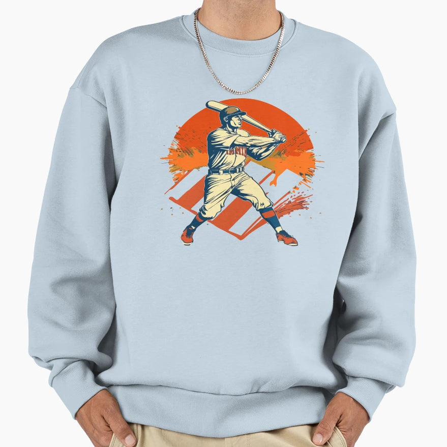 Funny Baseball Player Sports Fan Sweatshirt - Minimalist Print Unisex - T-Shirt, Sweatshirt, Hoodie
