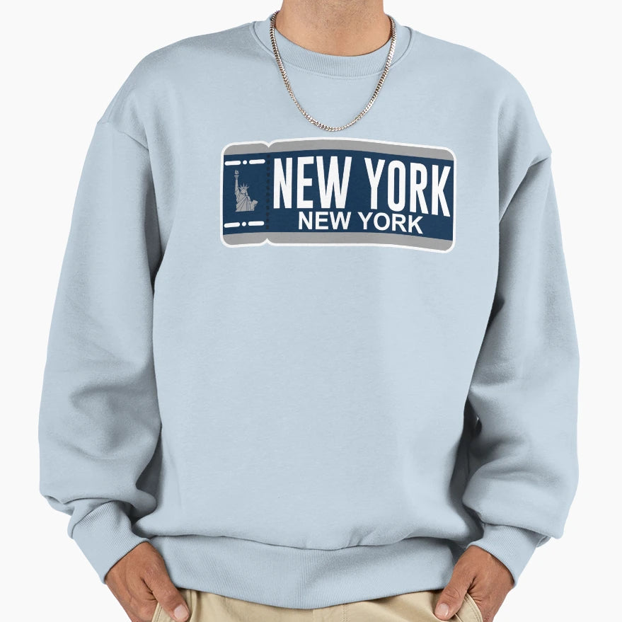 New York Ticket Manhattan Sweatshirt - Custom Art Print Men Women - T-Shirt, Sweatshirt, Hoodie