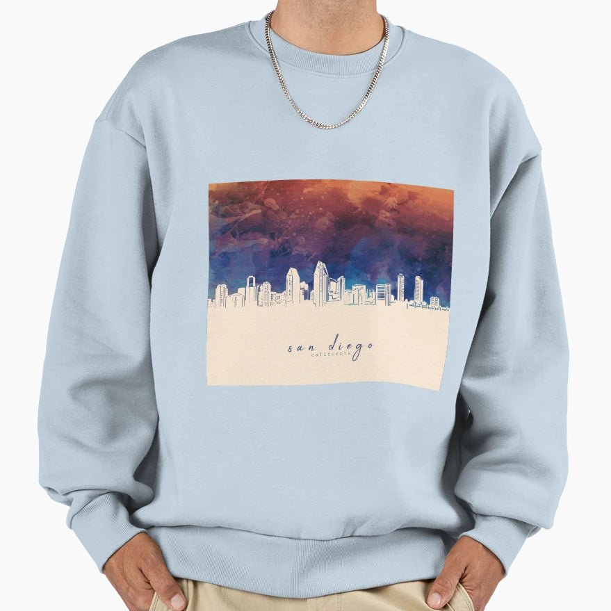 San Diego Skyline Sweatshirt - Streetwear Style Men Women - T-Shirt, Sweatshirt, Hoodie