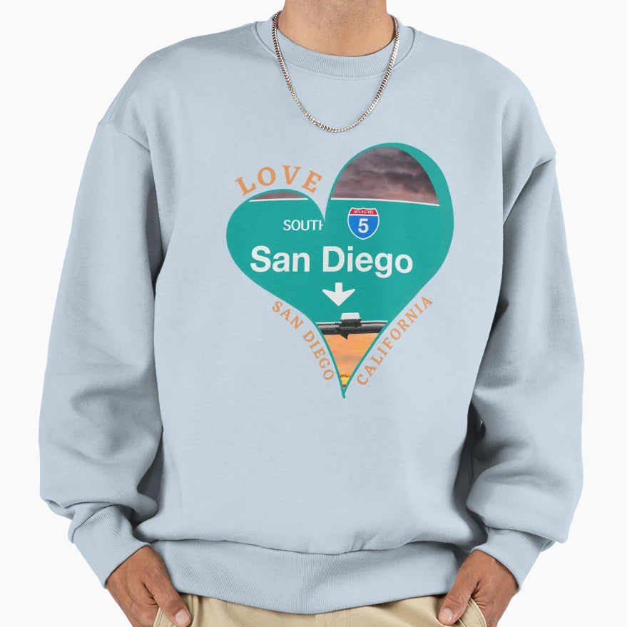 Love San Diego Sweatshirt - Trendy Graphic for Adults - T-Shirt, Sweatshirt, Hoodie