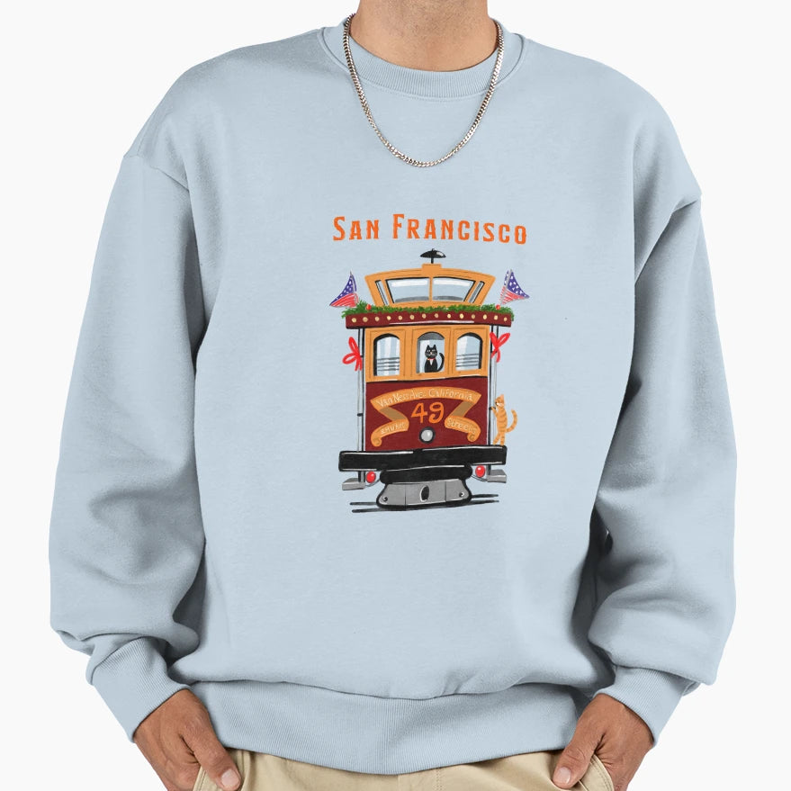 San Francisco Cable Car Sweatshirt - Casual Everyday Wear for Adults - T-Shirt, Sweatshirt, Hoodie