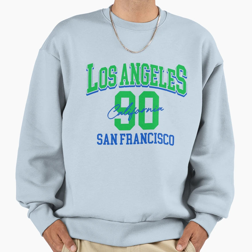 Los Angeles California 90 San Sweatshirt - Aesthetic Graphic for Adults - T-Shirt, Sweatshirt, Hoodie
