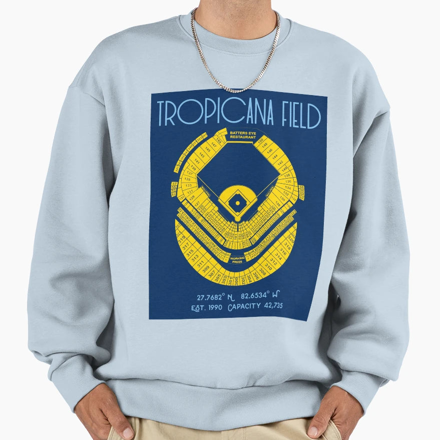 Tampa Bay Rays Tropicana Field Stadium Sweatshirt - Minimalist Print Unisex - T-Shirt, Sweatshirt, Hoodie