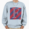 Letter F Americana Old Glory Red And Sweatshirt - Graphic Print for Adults - T-Shirt, Sweatshirt, Hoodie