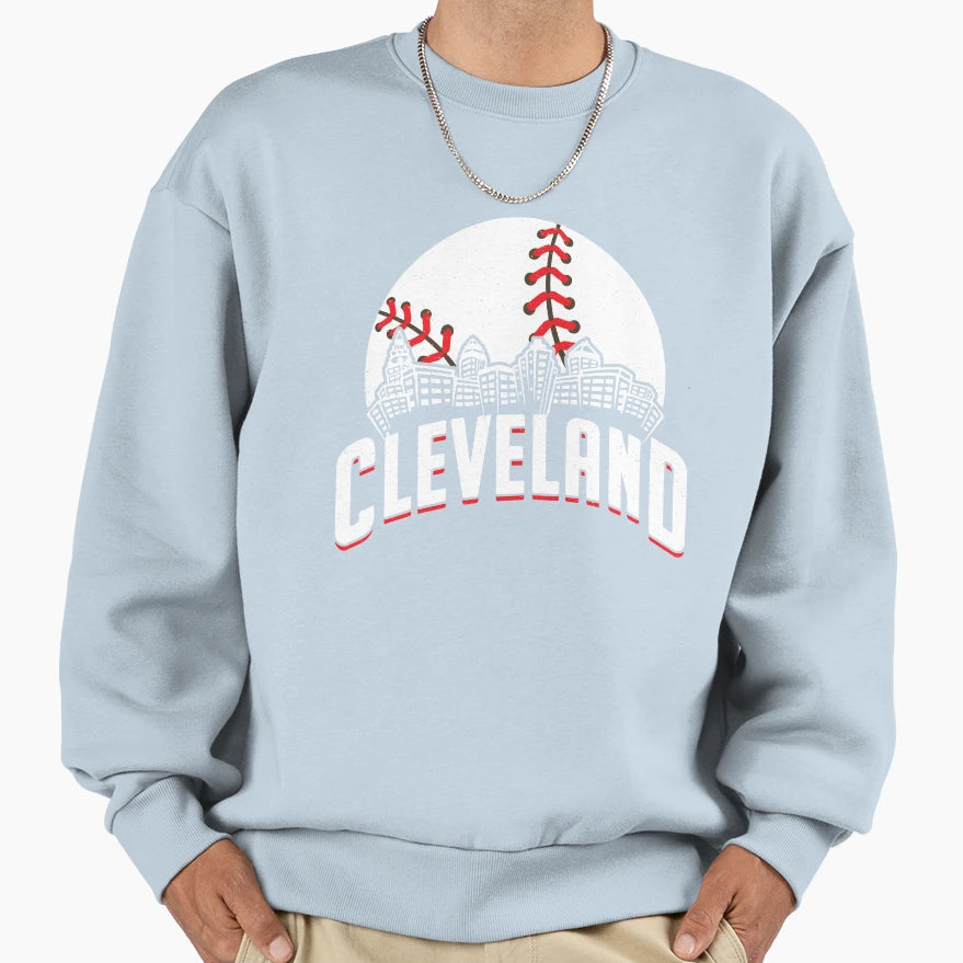 Cleveland Baseball Cityscape Skyline Sweatshirt - Streetwear Style Unisex - T-Shirt, Sweatshirt, Hoodie