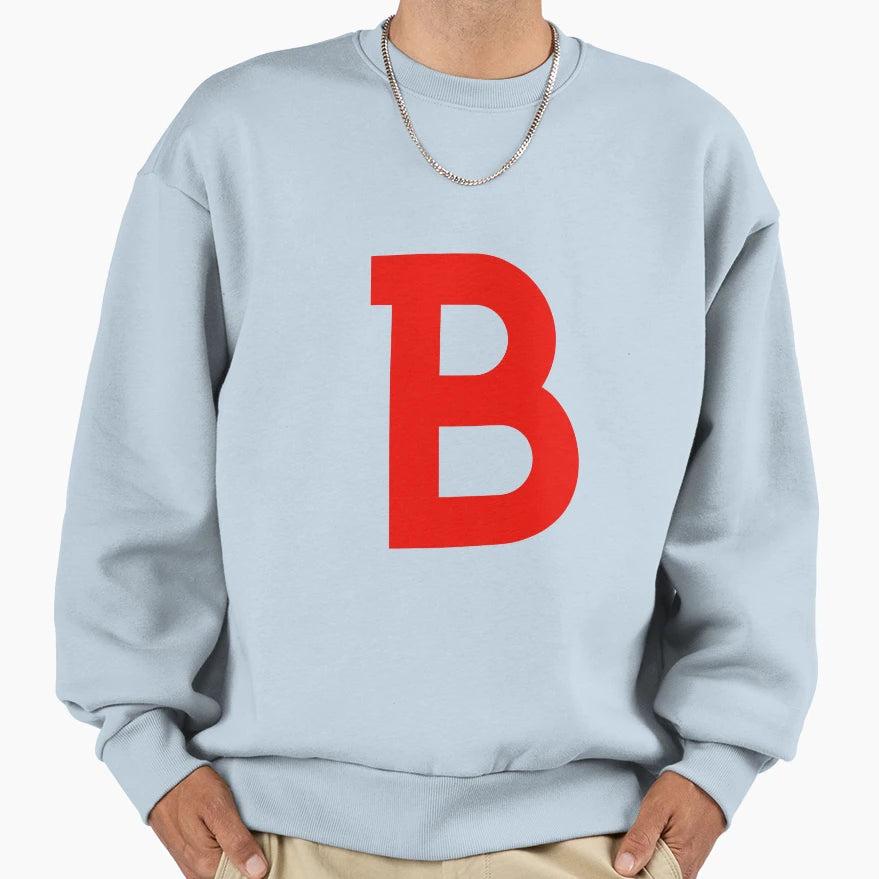 Customised B Letter Sweatshirt - Graphic Print for Adults - T-Shirt, Sweatshirt, Hoodie