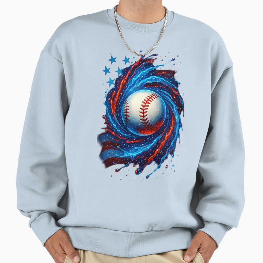 Baseball 4Th July Usa Sweatshirt - Casual Everyday Wear for Adults - T-Shirt, Sweatshirt, Hoodie