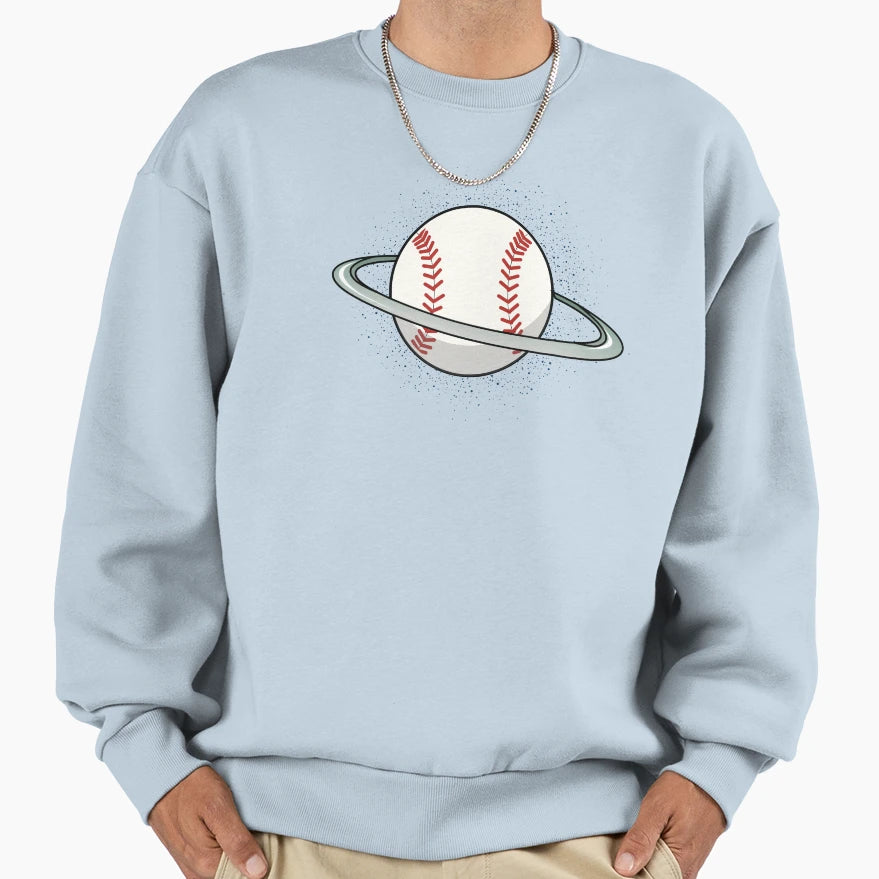 Baseball Space Planet Sweatshirt - Minimalist Print Men Women - T-Shirt, Sweatshirt, Hoodie