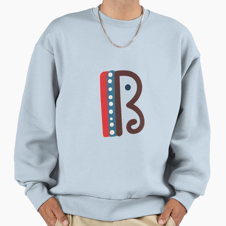 Letter B Sweatshirt - Custom Art Print for Adults - T-Shirt, Sweatshirt, Hoodie