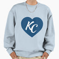 Royal Blue Kc Heart I Love Kansas Sweatshirt - Minimalist Print for Adults - T-Shirt, Sweatshirt, Hoodie