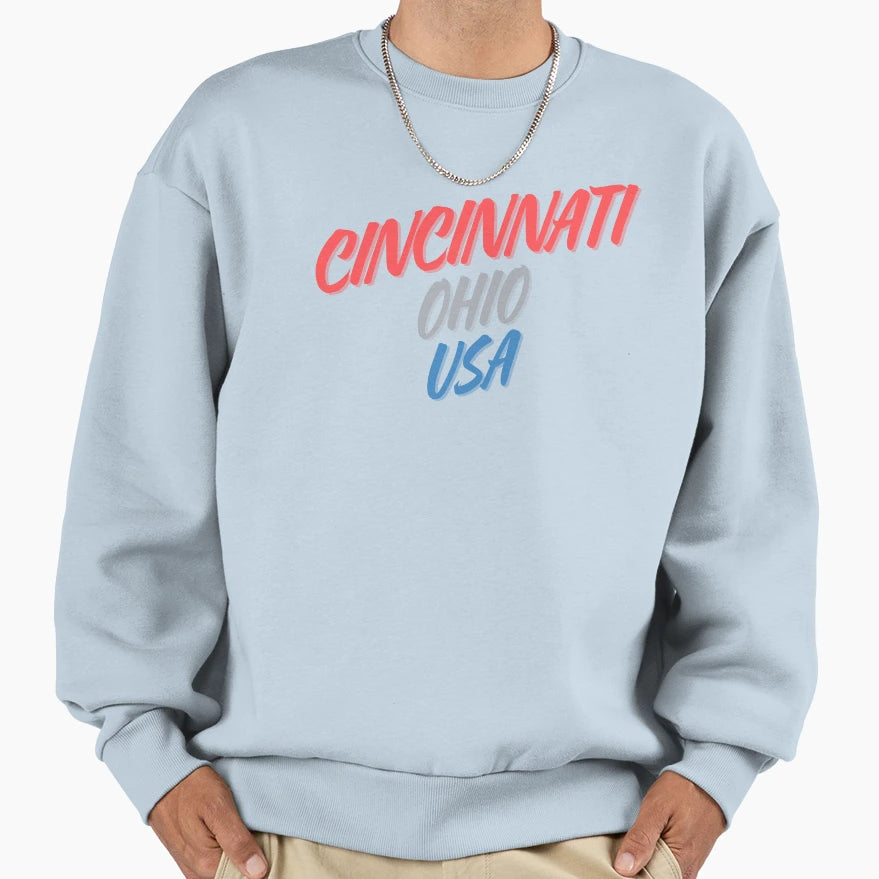 Cincinnati Ohio Hometown Heritage Sweatshirt - Unique Graphic for Adults - T-Shirt, Sweatshirt, Hoodie