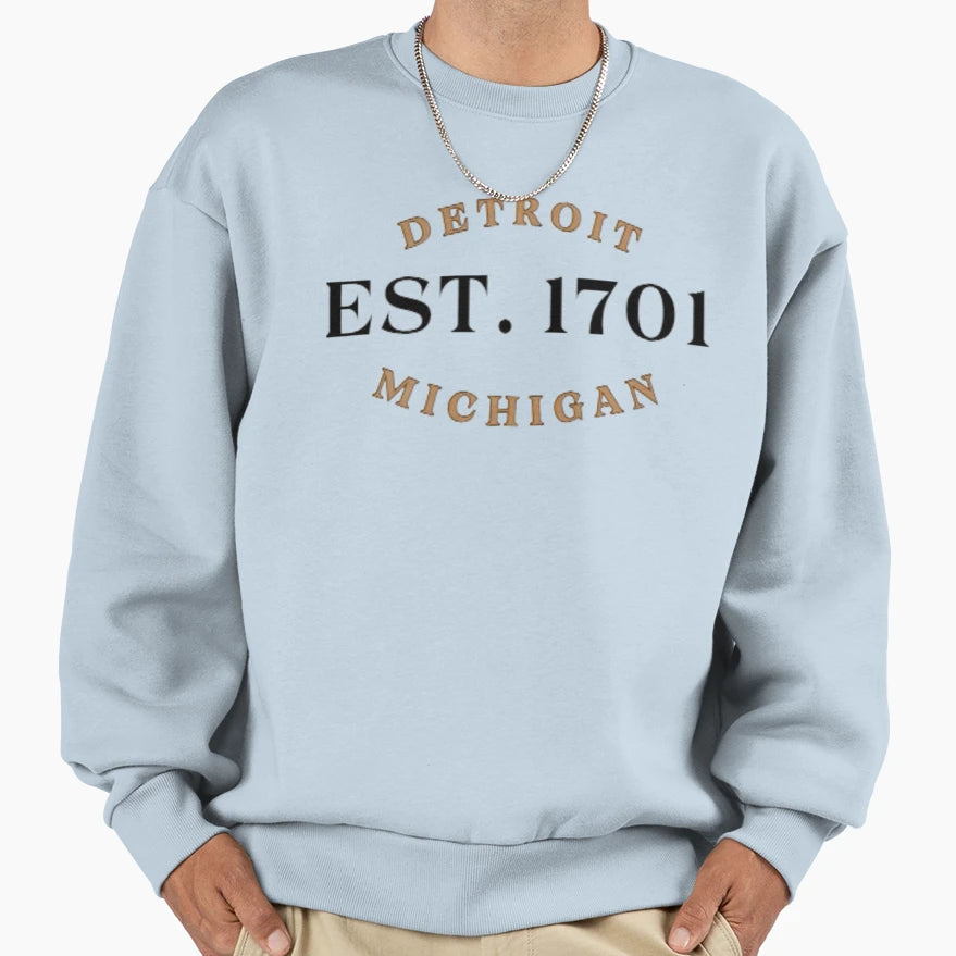 Detroit Michigan Sweatshirt - Trendy Graphic Unisex - T-Shirt, Sweatshirt, Hoodie